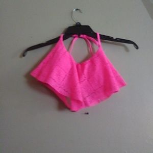Xhilation swim suit top hot pink size large new